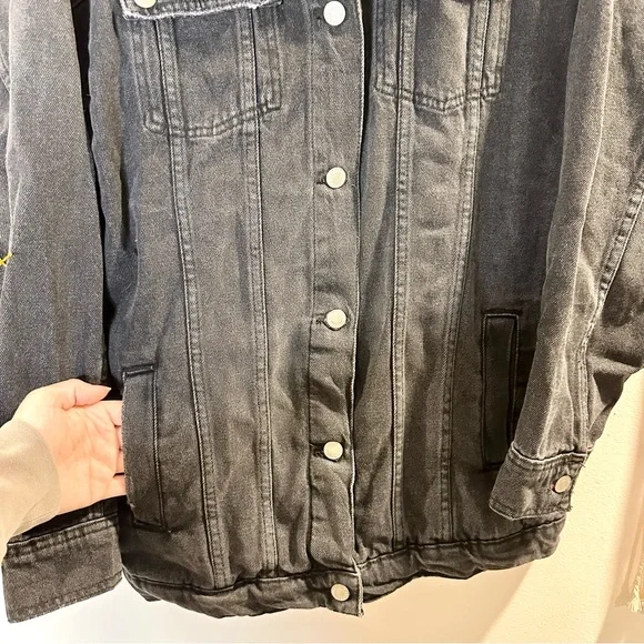 Anthropologie Pilcro Longline Denim Trucker Jacket Size XS Fits like a M! - Picture 7 of 7